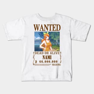 Nami One Piece Wanted Kids T-Shirt